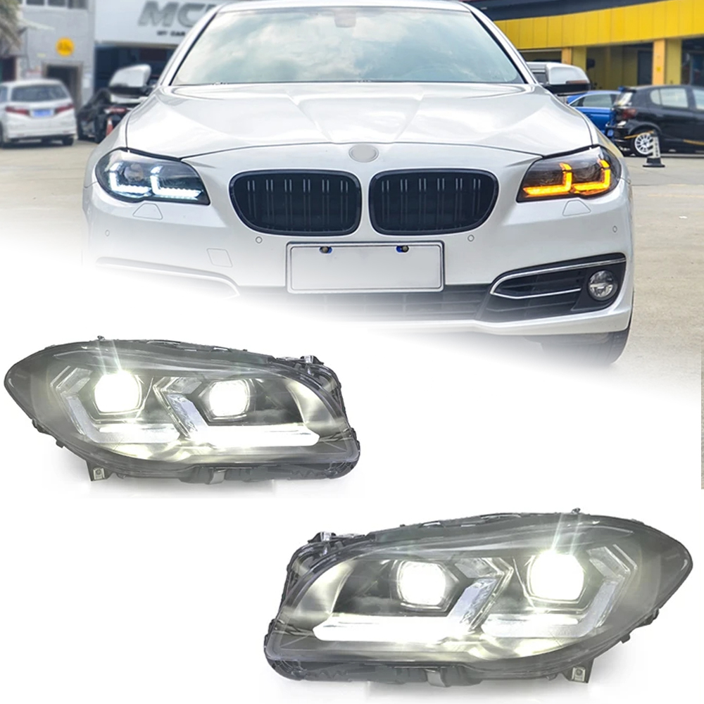 AKD Car Lights for BMW F10 F11 F18 2011-2017 5 Series 525i 530i LED Auto Headlight Assembly Upgrade 2022 Newest Design Accessories