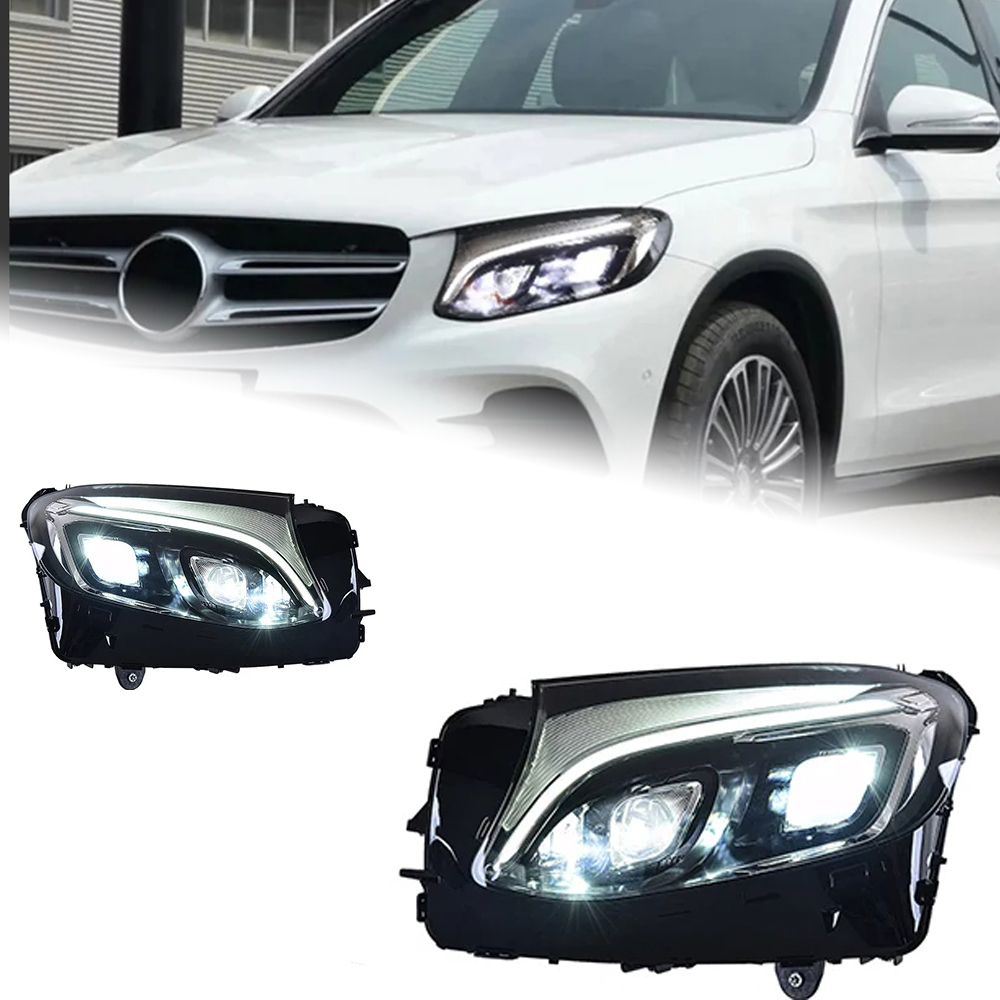 AKD Car Styling Headlights for Benz GLC W253 FLC LED Headlight 2016-2019 GLC200 GLC260 GLC300 GLC350 GLC43 GLC63 Upgrade Head Lamp DRL Signal Projector Len Automotive Accessories