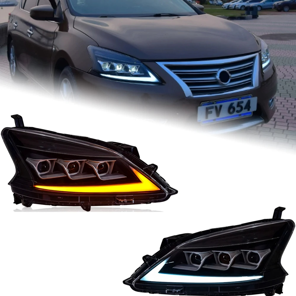 AKD Car Styling Headlights for Nissan Sylphy Sentra LED Headlight 2012-2015 DRL Hid Option Head Lamp Angel Eye Beam Accessories