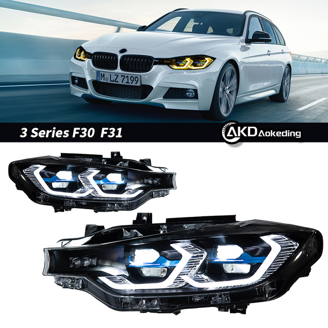 AKD Suitable for BMW 3 Series F30/F35 modified BMW M4 laser spoon headlights dual color switchable