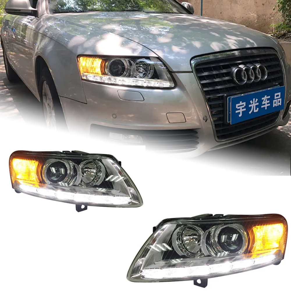 AKD Car Styling for Audi A6 Headlights 2005-2011 A6L C5 C6 LED Headlight LED DRL Hid Option Bi Xenon Head Lamp Auto Accessories