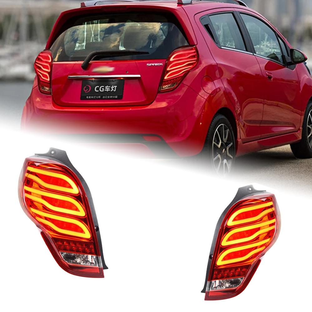 AKD Car Styling for Chevrolet Spark Tail Lights 2012-2017 New Spark LED Tail Lamp DRL Signal Brake Reverse auto Accessories