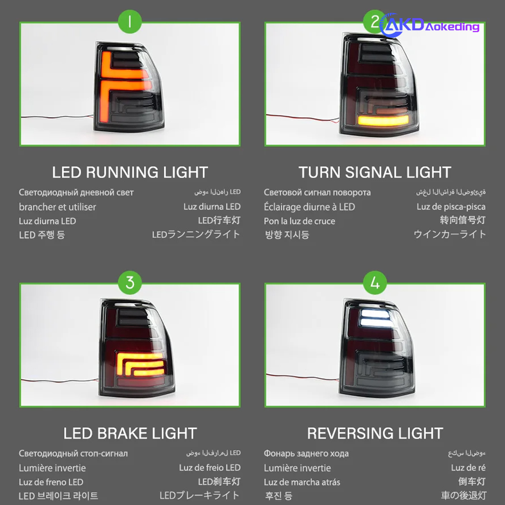 AKD Car Styling for Pajero V93 Tail Lights 2006-2020 Pajero V97 LED Tail Light Rear Lamp DRL Brake Signal Reverse auto Accessories