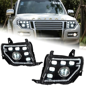 AKD Auto Parts For Pajero V97 Headlights 2009-2021 V93 V95 Styling LED Daytime Lights Dual Projector DRL Car Accesorios Facelift