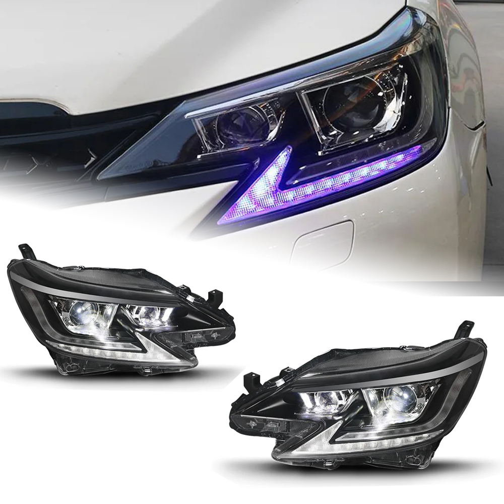 AKD Car Lights For Toyota Reiz 2013-2018 Mark X LED Auto Headlight Assembly Upgrade Nike Design Bicofal Lens Signal Lamp Tool Accessories