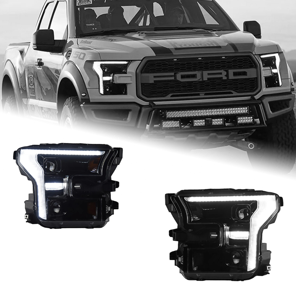 AKD Car Lights for Ford Raptor Tremor F150 2015-2020 F-150 Pick-up LED Auto Headlights Assembly Upgrade DRL Bifocal Lens Lamp Accessories