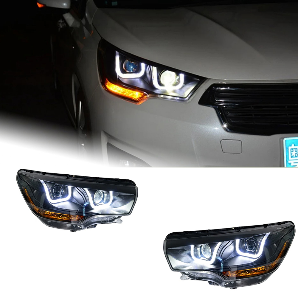 AKD Car Lights for Citroen C4L 2013-2016 LED Auto Headlight Assembly Upgrade Bifocal Lens Blink Signal Lamp Tool Accessories