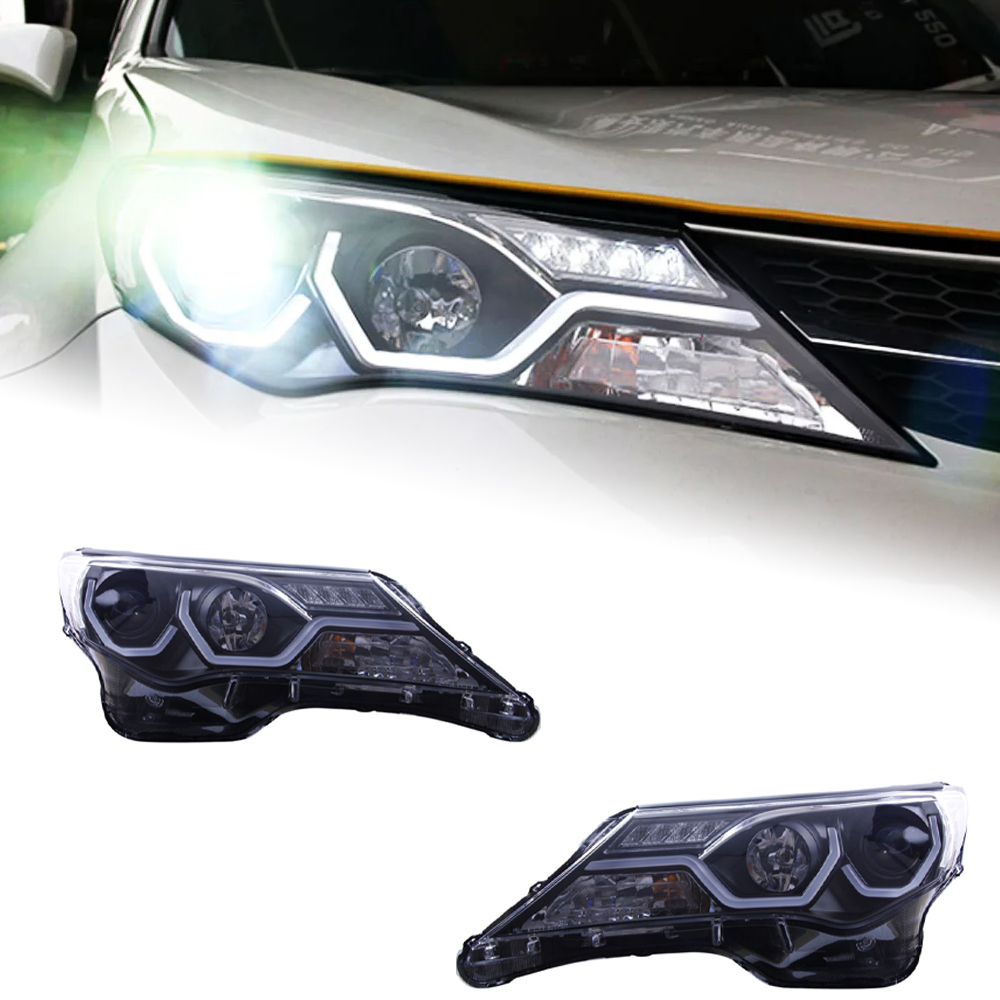 AKD Head Lamp for Toyota RAV4 LED Headlight 2013-2016 Headlights RAV4 DRL Turn Signal High Beam Angel Eye Projector Lens