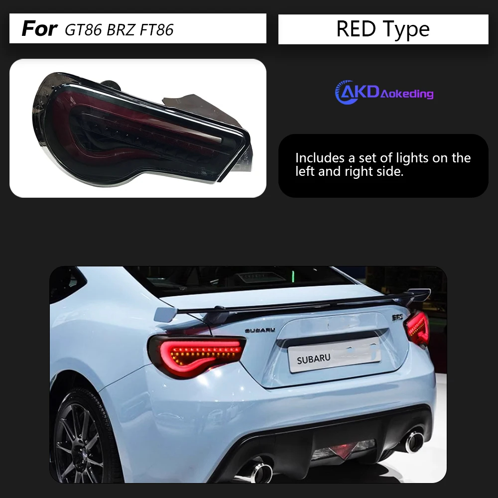 AKD Car Styling for Subaru BRZ LED Tail Light 2012-2019 Dynamic Signal GT86 FT86 Tail Lamp LED DRL Brake Reverse auto Accessories