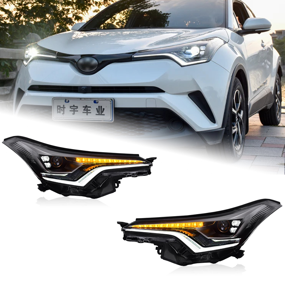 AKD Head Lamp for Toyota C-HR LED Headlight 2018-2021 Headlights CHR DRL Turn Signal High Beam Angel Eye Projector Lens