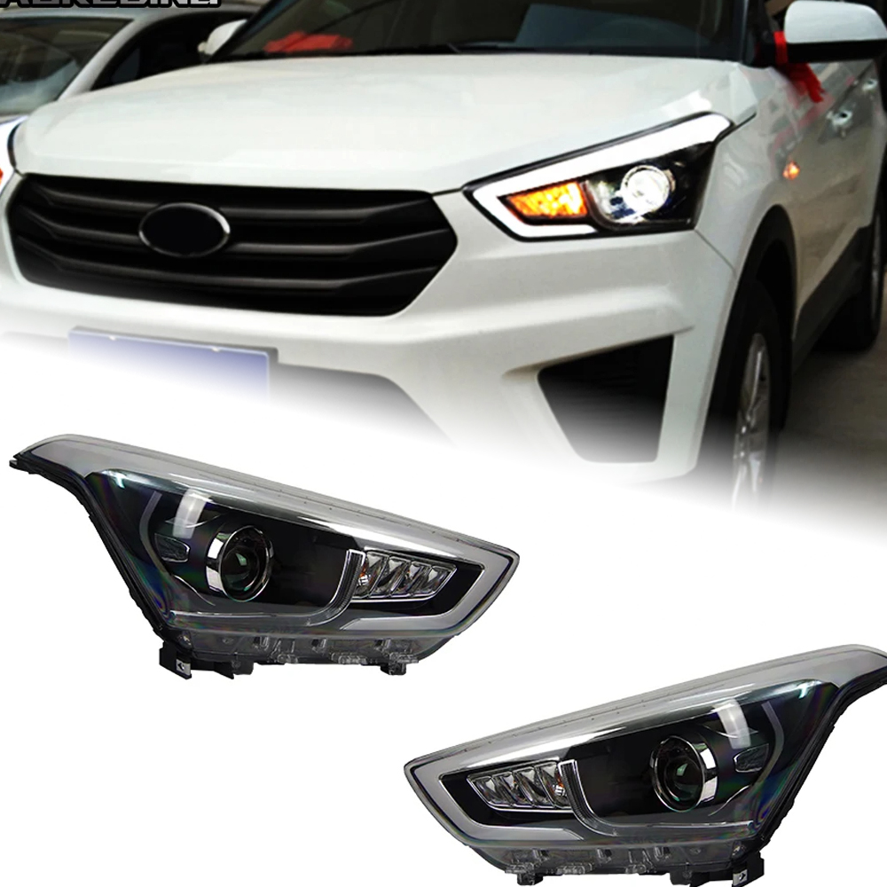 AKD Car Styling Head Lamp for Hyundai Creta Headlights 2014-2018 New IX25 LED Headlight DRL Hid Bi Xenon Auto Accessories