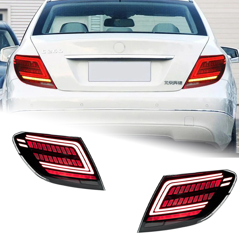 AKD Car Styling Tail Lamp for Benz W204 Tail Lights 2007-2013 C200 C220 C300 LED DRL Turn Signal Brake Reverse Auto Accessories