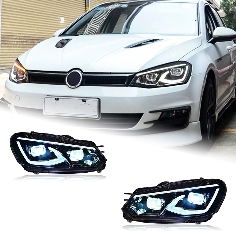 AKD Head Lamp for VW Golf 6 Golf6 LED Headlight 2009-2013 Headlights R20 MK6 DRL Turn Signal High Beam Angel Eye Projector Lens