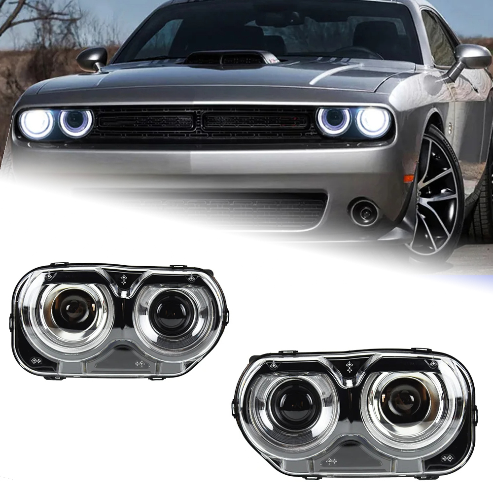 AKD Head Lamp for Dodge Challenger LED Headlight 2008-2021 Headlights Challenger DRL Turn Signal High Beam Angel Eye Projector