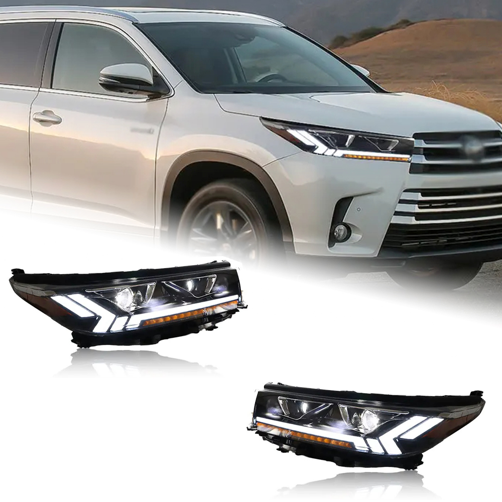 AKD Head Lamp for Toyota Highlander LED Headlight 2018-2020 Headlights DRL Turn Signal High Beam Angel Eye Projector Lens