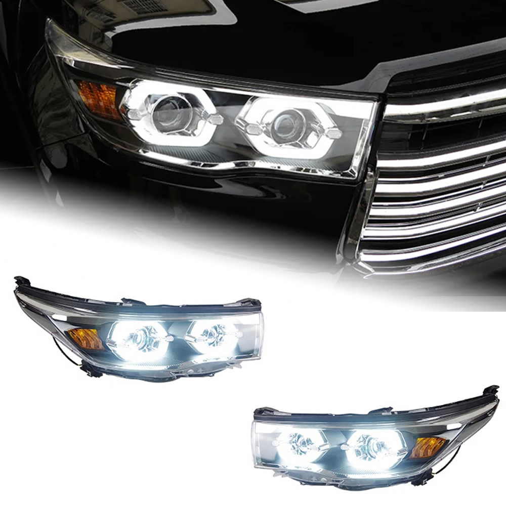 AKD Car Lights For Toyota Highlander 2015-2017 Kluger LED Headlights Assembly Upgrade Angel Eyes Design Projector Lens DRL Bi Xenon Lamp