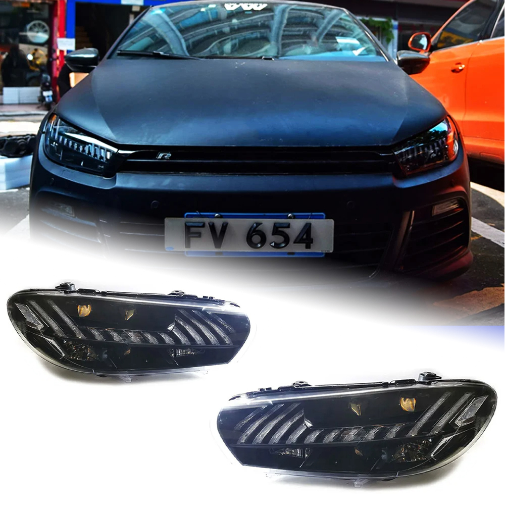 AKD Head Lamp for VW Scirocco R LED Headlight 2008-2017 Headlights Scirocco DRL Turn Signal High Beam Angel Eye Projector Lens