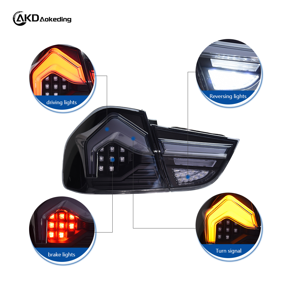 AKD Taillight Assembly Retrofit for 2009-2012 BMW 3 Series E90 with LED Daytime Running Lights, Sequential Turn Signals, And Brake Lights.