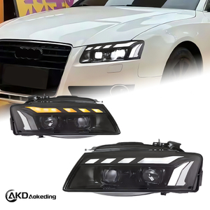 AKD Headlight Assembly Upgrade for 2008-2012 Audi A5 Models: LED Laser Lens, Daytime Running Lights, And Sequential Turn Signals.