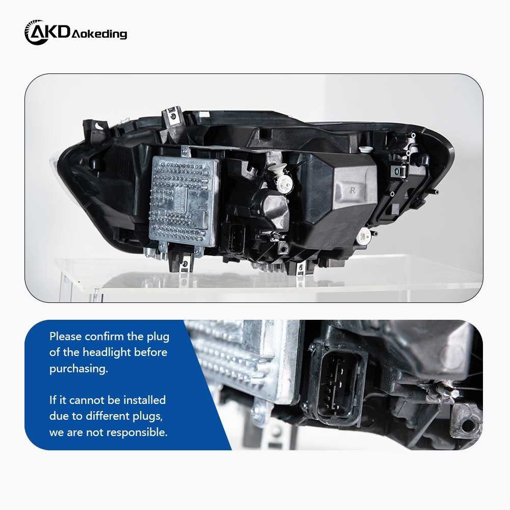 AKD Headlight Assembly Upgrade for 2015-2019 BMW 1 Series F20 Models: LED Laser Sequential Turn Signals, Daytime Running Lights, And Bi-xenon Projector Lenses.