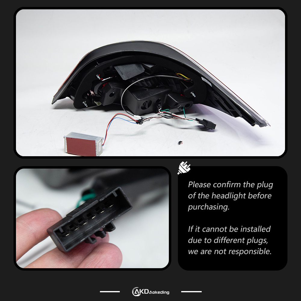 AKD is suitable for upgrading the taillight assembly of 2004-2010 BMW 5 Series E60 with LED daytime running lights, brake lights, and sequential turn signals.