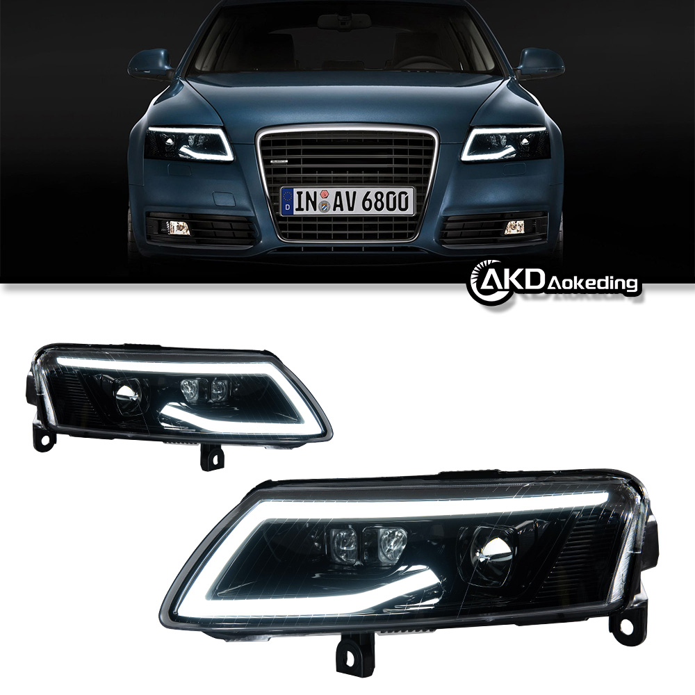 AKD Car Lights For Audi A6 Headlights 2005-2011 A6 C6 LED Headlight Dynamic Signal Animation DRL Bi Xenon Accessories