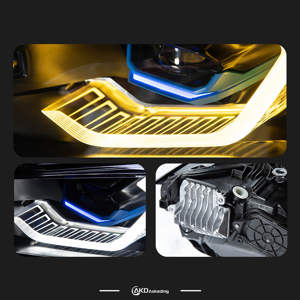 AKD For BMW 4 Series G22 G23 G26 M4 modified LED laser headlight assembly dual color golden eye