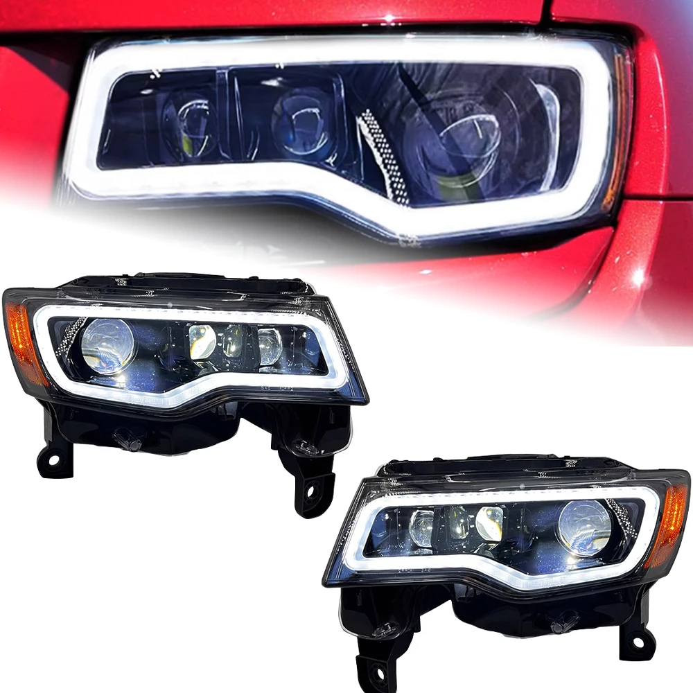 AKD Headlight For Jeep Grand Cherokee LED Headlights 2014-2021 Head Lamp Car Styling DRL Signal Projector Lens Auto Accessories