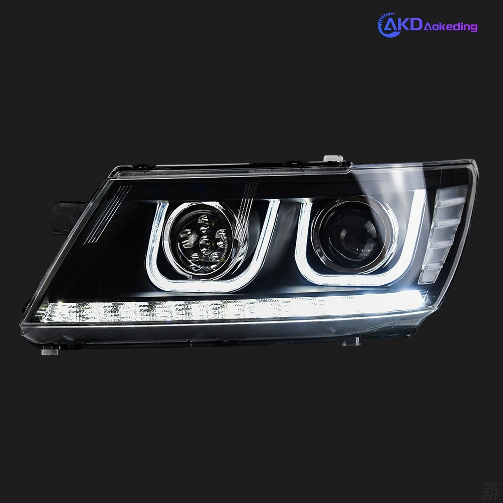 AKD Car Styling Head Lamp for Dodge JCUV Headlights 2008-2019 Journey LED Headlight DRL Freemont Angel Eye Bi Xenon Beam Accessories