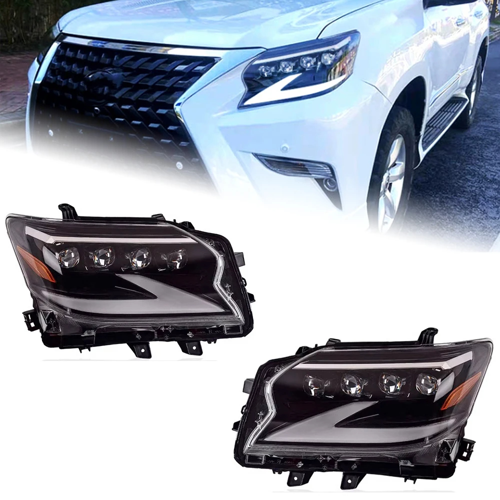 AKD Car Accessories Head Lamp for Lexus GX GX400 Headlights 2014-2020 GX460 LED Headlight ES250 DRL Signal Projector Lens auto