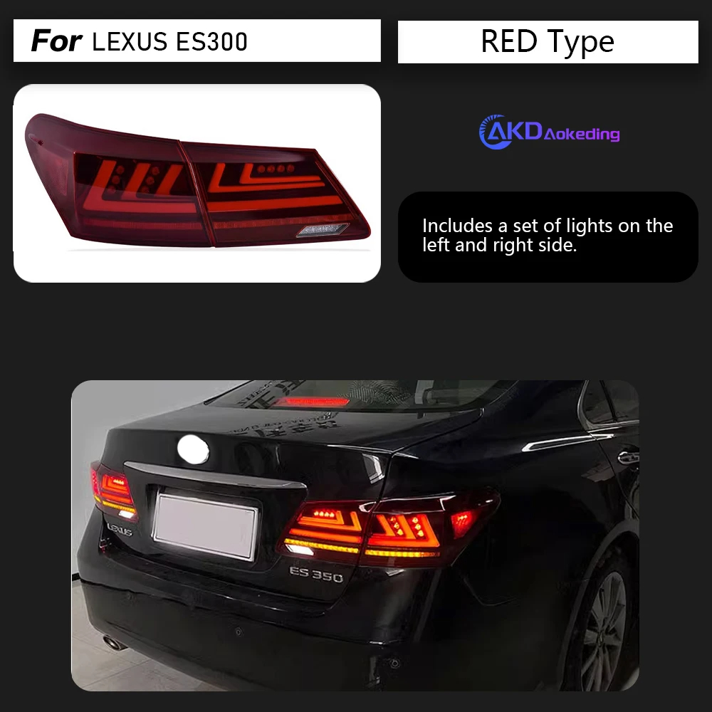 AKD Car Styling Tail Lamp for Lexus ES240 Tail Lights 2006-2012 ES300 LED Tail Light ES350 DRL Signal Brake Reverse auto Accessories