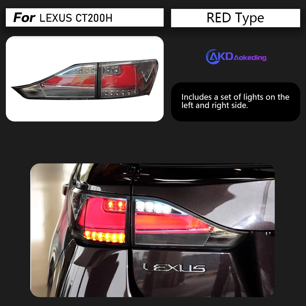 AKD Car Styling for Lexus CT200H Tail Lights 2011-2017 CT200 LED Tail Lamp DRL Dynami Signal Brake auto Accessories