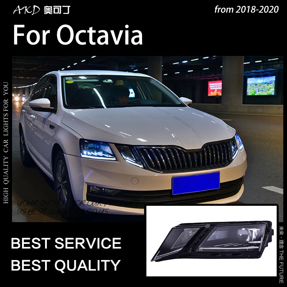 Car Styling Head Lamp for Headlight 2018-2020 New Octavia LED Headlight DRL LED Projector Lens Auto Accessories