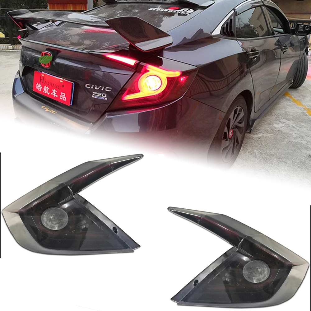 AKD Car Styling for Honda Civic X Tail Lights 2016-2021 New Civic Type R LED Tail Light Hatchback 5 door Rear Lamp DRL Dynamic Signal