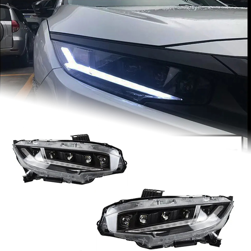 AKD Car Styling for Honda Civic X Headlights 2016-2021 New Civic LED Headlight LED DRL Head Lamp LED Low Beam High Beam Accessories