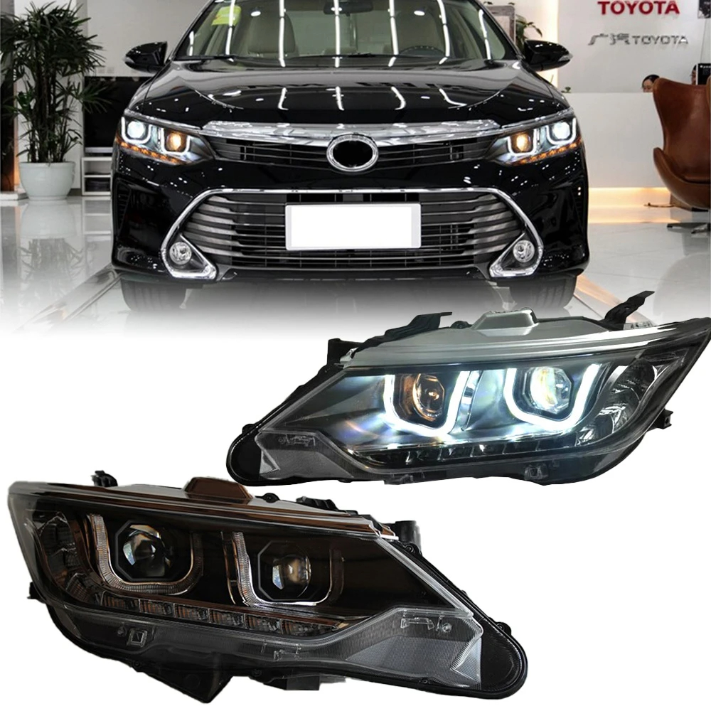 AKD Car Styling for Toyota Camry Headlights 2015-2017 Camry V55 LED Headlight DRL Hid Head Lamp Angel Eye Bi Xenon Accessories