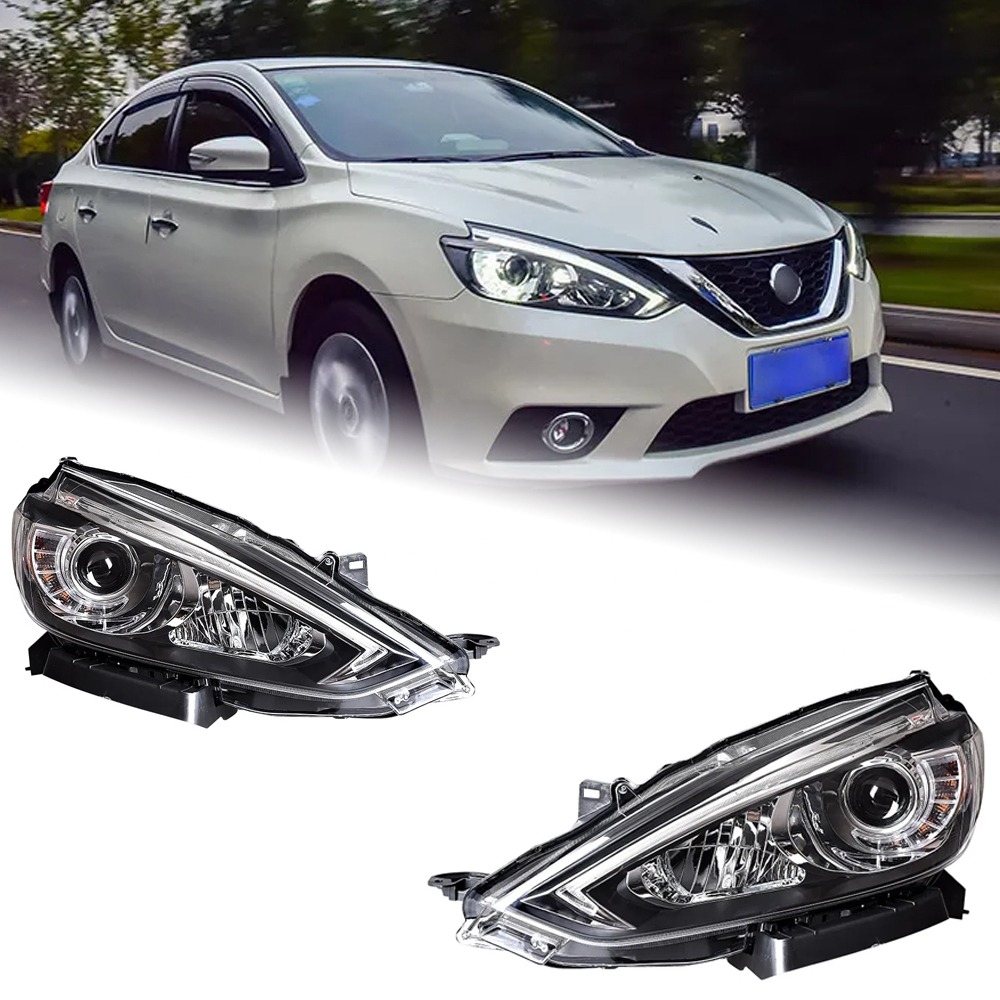 AKD Head Lamp for Nissan Sylphy LED Headlight 2016-2019 Headlights Sylphy DRL Turn Signal High Beam Angel Eye Projector A