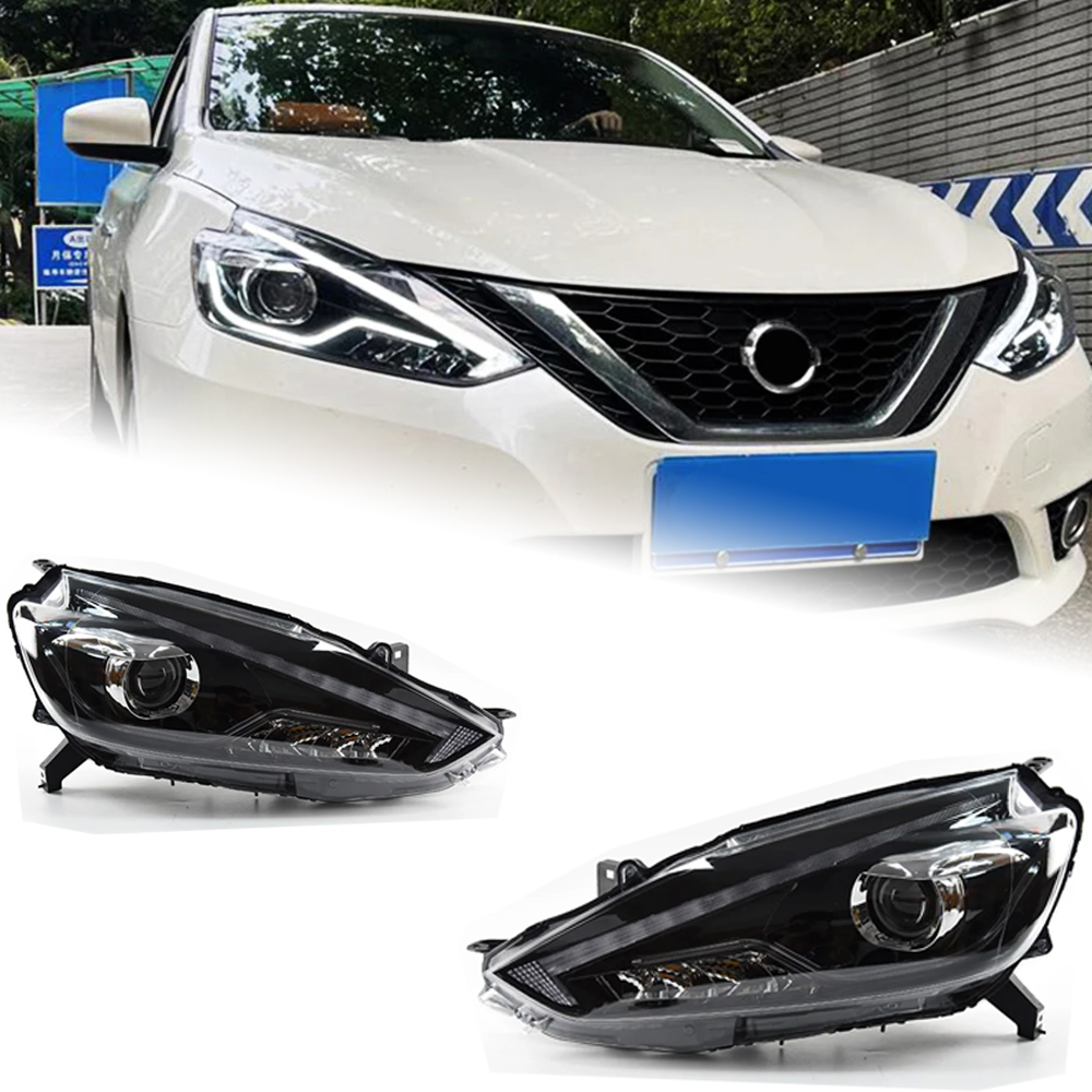 AKD Car Styling for Nissan Sylphy Sentra LED Headlight 2016-2018 New Design DRL Hid Option Head Lamp Angel Eye Beam Accessories