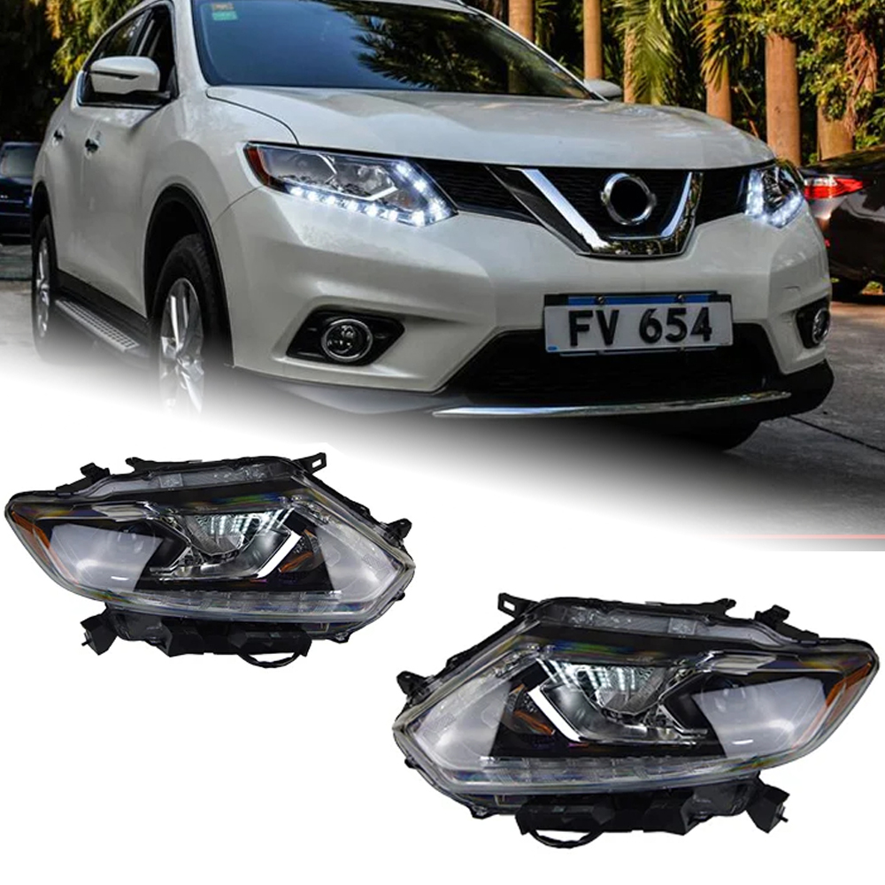 AKD Car Styling Head Lamp for Nissan X-trail Headlights 2014 Rouge LED Headlight Orignal Design DRL Hid Option Beam Accessories