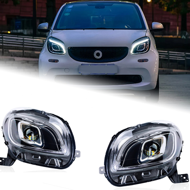 AKD Car Styling Head Lamp for Smart Headlights 2015-2020 Smart W453 LED Headlight LED DRL Hid Bi Xenon Auto Accessories