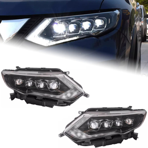 AKD Car Styling Head Lamp for Nissan X-trail Headlights 2017-2020 Rouge LED Headlight DRL All LED Low Beam High Beam Accessories