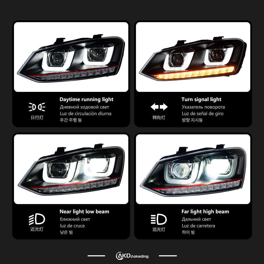 AKD Suitable for 2011-2018 Volkswagen POLO headlight upgrade assembly, modified lens headlight