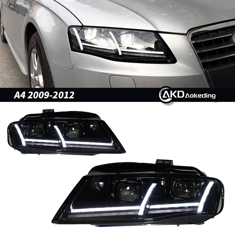 AKD Suitable for 2009-2012 Audi A4 headlight assembly LED lens headlight water turn daytime running light