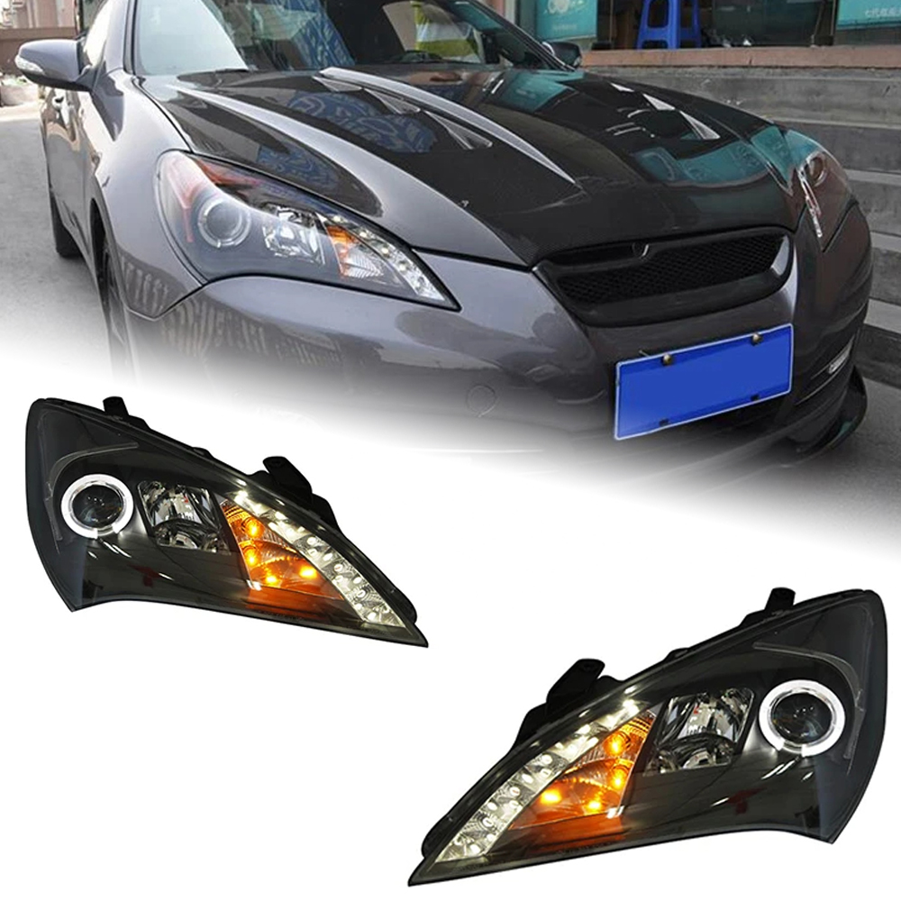 AKD Car Styling Head Lamp for Hyundai Rohens Coupe Headlights 2009-2012 Angel Eye Headlight LED DRL Signal Hid Auto Accessories