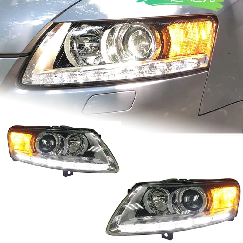 AKD Car Styling for Audi A6 Headlights 2005-2011 A6L C5 C6 LED Headlight LED DRL Hid Option Bi Xenon Head Lamp Auto Accessories