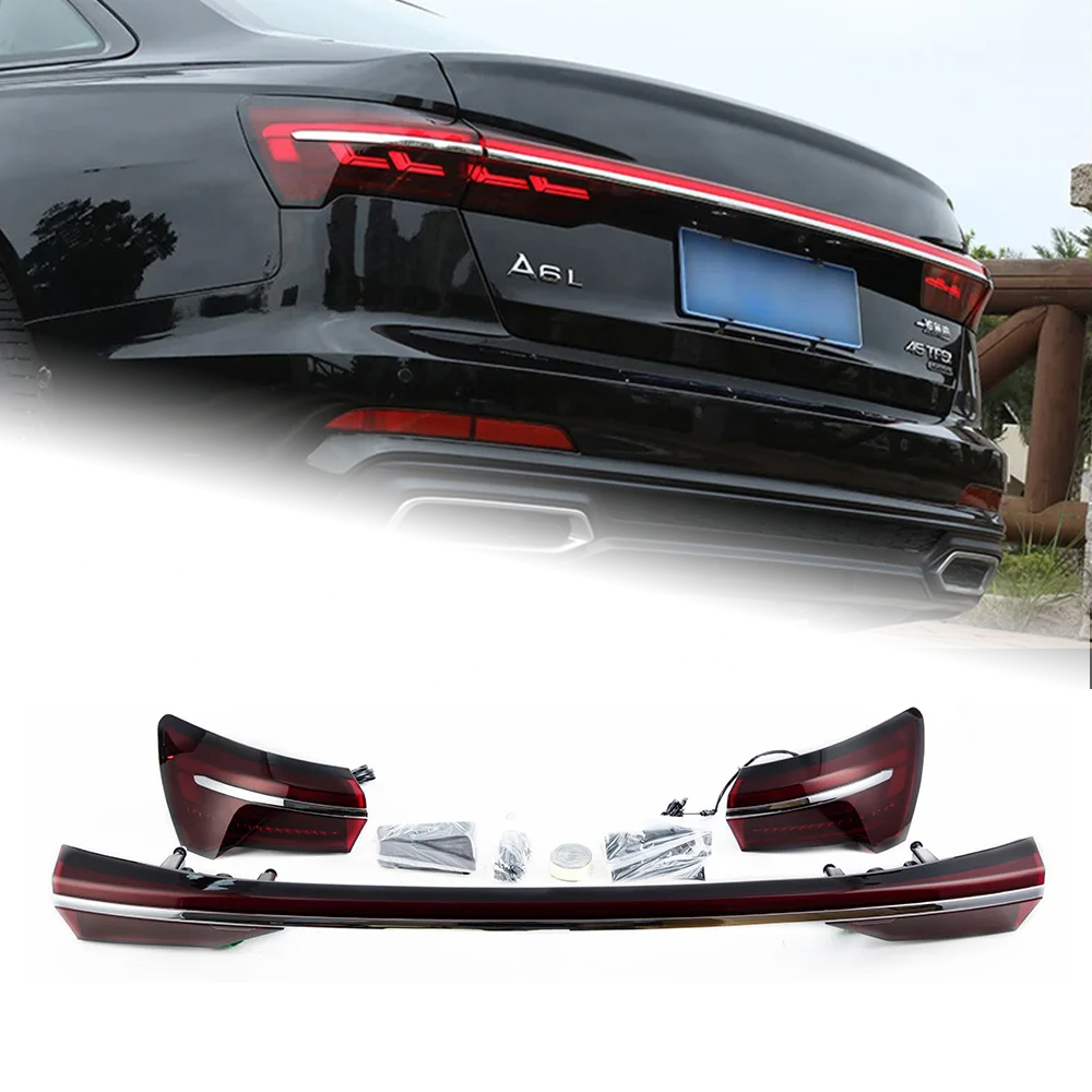 AKD Car Lights For Audi A6 S6 2019-2022 C8 LED Auto Through Taillight Assembly Upgrade A8 Design Light Bar Work Lamp Accessories