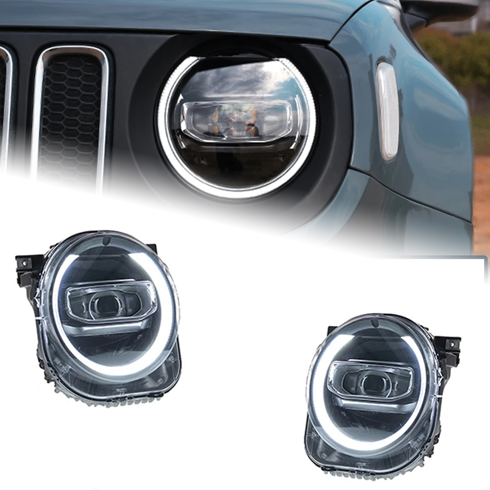 AKD Car Styling for Jeep Renegade Headlights 2016-2020 LED Headlight LED DRL Hid Head Lamp Angel Eye Bi Xenon Beam Accessories