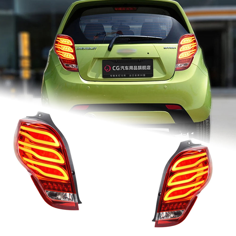 AKD Car Styling for Chevrolet Spark Tail Lights 2012-2017 New Spark LED Tail Lamp DRL Signal Brake Reverse auto Accessories