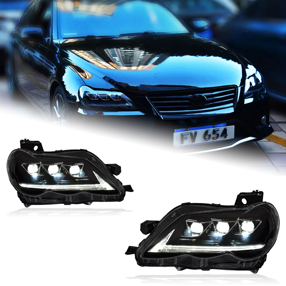 AKD Head Lamp for Toyota Mark X LED Headlight 2005-2009 Headlights Reiz DRL Turn Signal High Beam Angel Eye Projector Lens