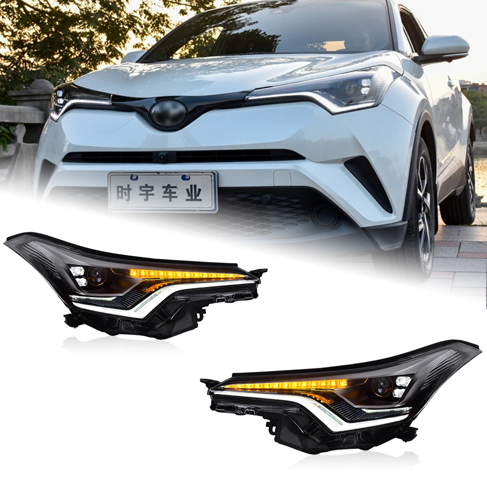 AKD Head Lamp for Toyota C-HR LED Headlight 2018-2021 Headlights CHR DRL Turn Signal High Beam Angel Eye Projector Lens